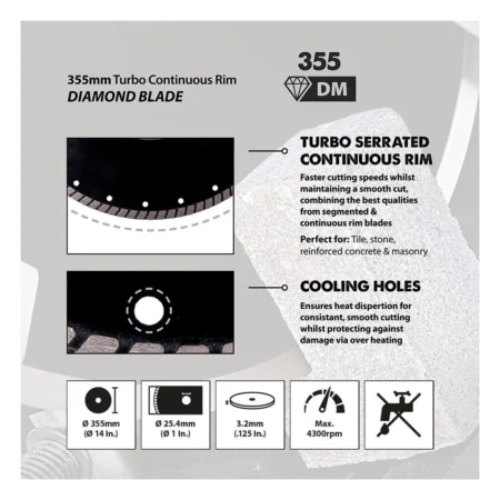 Evolution RAGE 355 mm Диамантен диск / EVOLUTION RAGEBLADE355DIAMOND-1640 / - Image 4