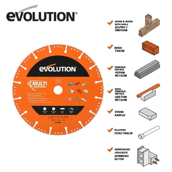 Диамантен диск - сегментиран / Диамантина 230 мм / EVOLUTION MD230SEG-CS / 2