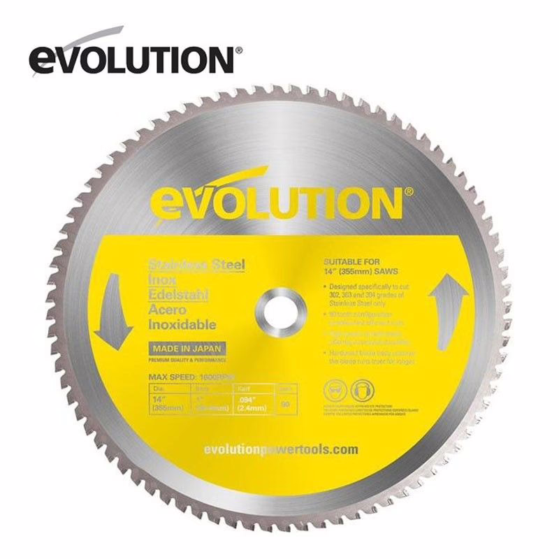 Диск за рязане на неръждаема стомана 355 мм, 90 зъба / EVOLUTION S355TCT-90CS-0521 / 1 Диск за рязане на неръждаема стомана 355 мм, 90 зъба / EVOLUTION S355TCT-90CS-0521 /