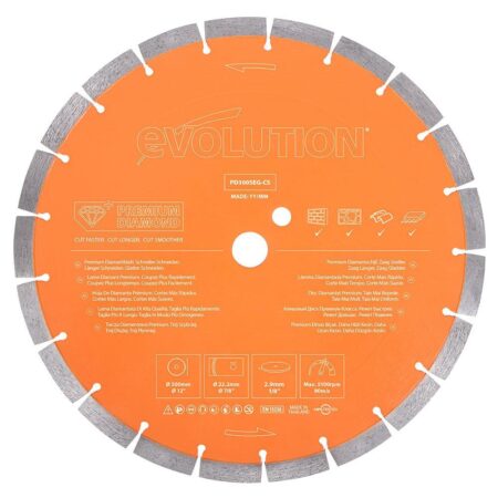 Диамантен диск - сегментиран / Диамантина  (L022A) 12“ / EVOLUTION PD300SEG-CS /