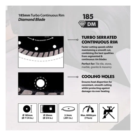 Диамантен диск 185 mm / EVOLUTION RAGEBLADE185DIAMOND-1589 / - Image 4