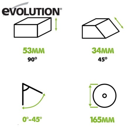 Ръчен циркуляр с универсален диск 165 мм F165CCSL / EVOLUTION 026-0008 / 9