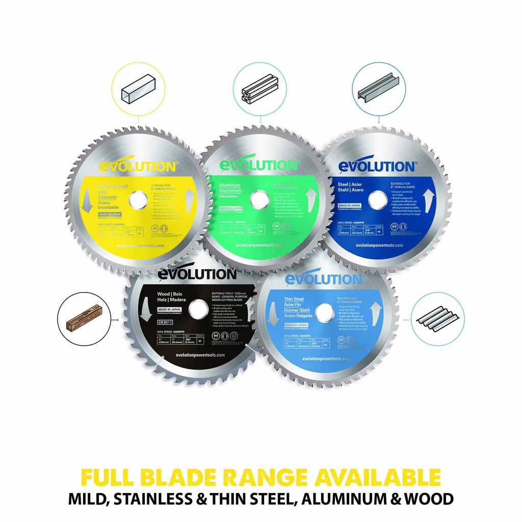 Циркулярен диск 60T за неръждаема стомана 230mm / EVOLUTION S230TCT-60CS / 6 Циркулярен диск 60T за неръждаема стомана 230mm / EVOLUTION S230TCT-60CS / - Image 6