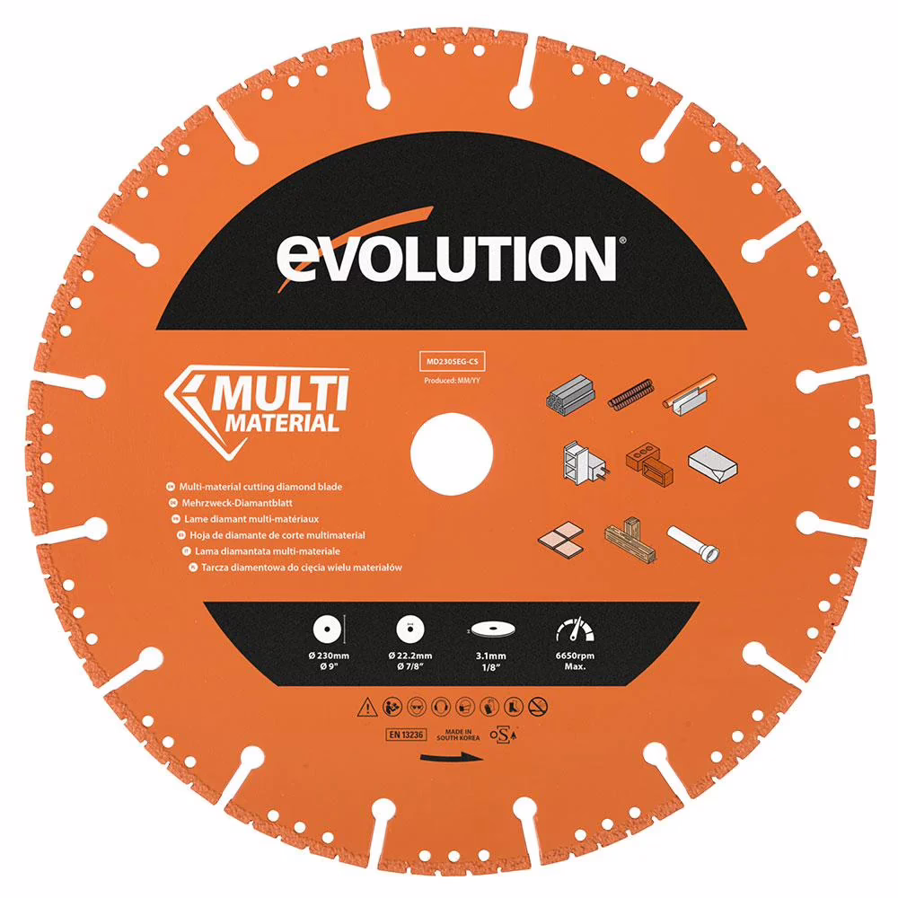 Диамантен диск - сегментиран / Диамантина 230 мм / EVOLUTION MD230SEG-CS / 1 Диамантен диск - сегментиран / Диамантина 230 мм / EVOLUTION MD230SEG-CS /