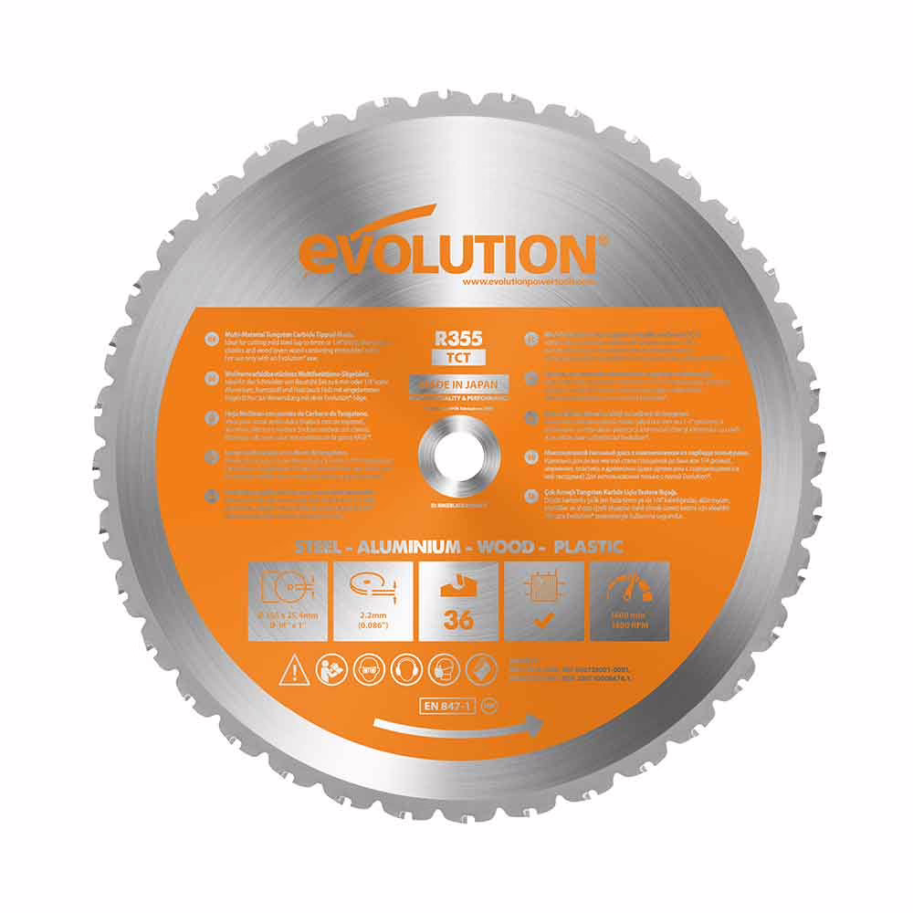 Циркулярен диск - универсален 355 мм 36T (L028A) / EVOLUTION R355TCT-36MS-1268 / 1 Циркулярен диск - универсален 355 мм 36T (L028A) / EVOLUTION R355TCT-36MS-1268 /