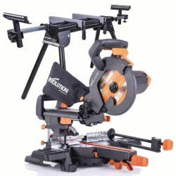 Evolution Bulgaria 21 Потапящ циркуляр EVOLUTION R210SMS+ в пакет с Работна маса за циркуляр за ъглово рязане 800mm